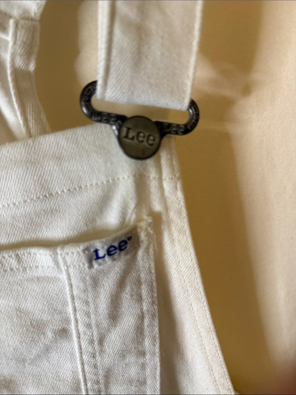 Lee White Short Denim Overalls - Picture 5 of 8